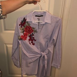 Women’s Milano Wrap Top Tunic with floral pattern